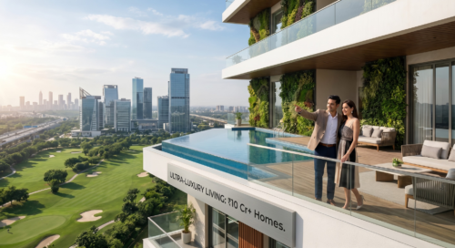 Ultra luxury homes in Gurugram with golf course view and infinity pool - HNI NRI premium property investment 2026 - Khushi Housing